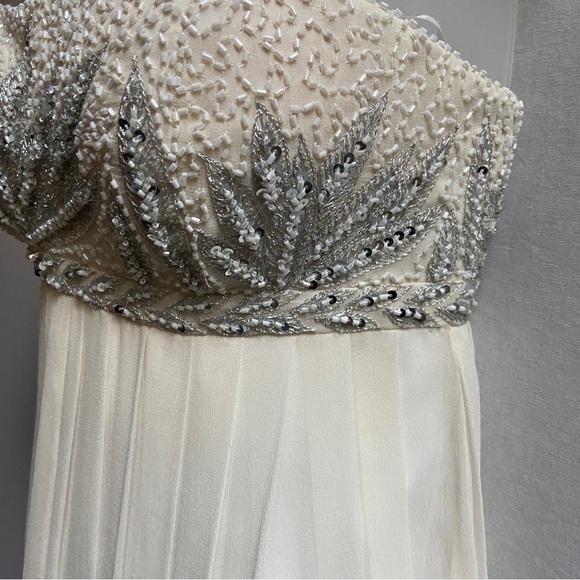 Aiden Mattox strapless silk beaded sequin formal gown dress Sz 2 - Picture 9 of 15
